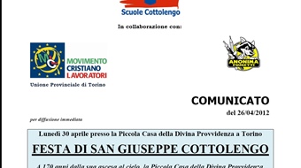170° anniversario di San Giuseppe Benedetto Cottolengo